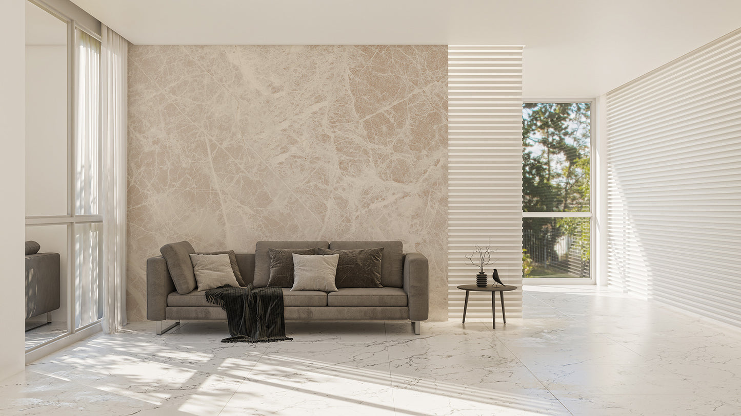 White Carrara Marble Wallpaper Mural