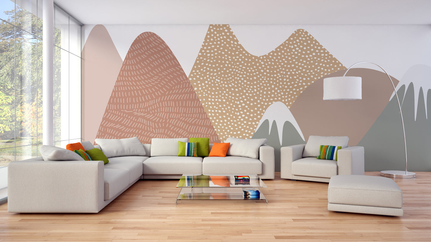 Stippling Mountains Wallpaper Murals