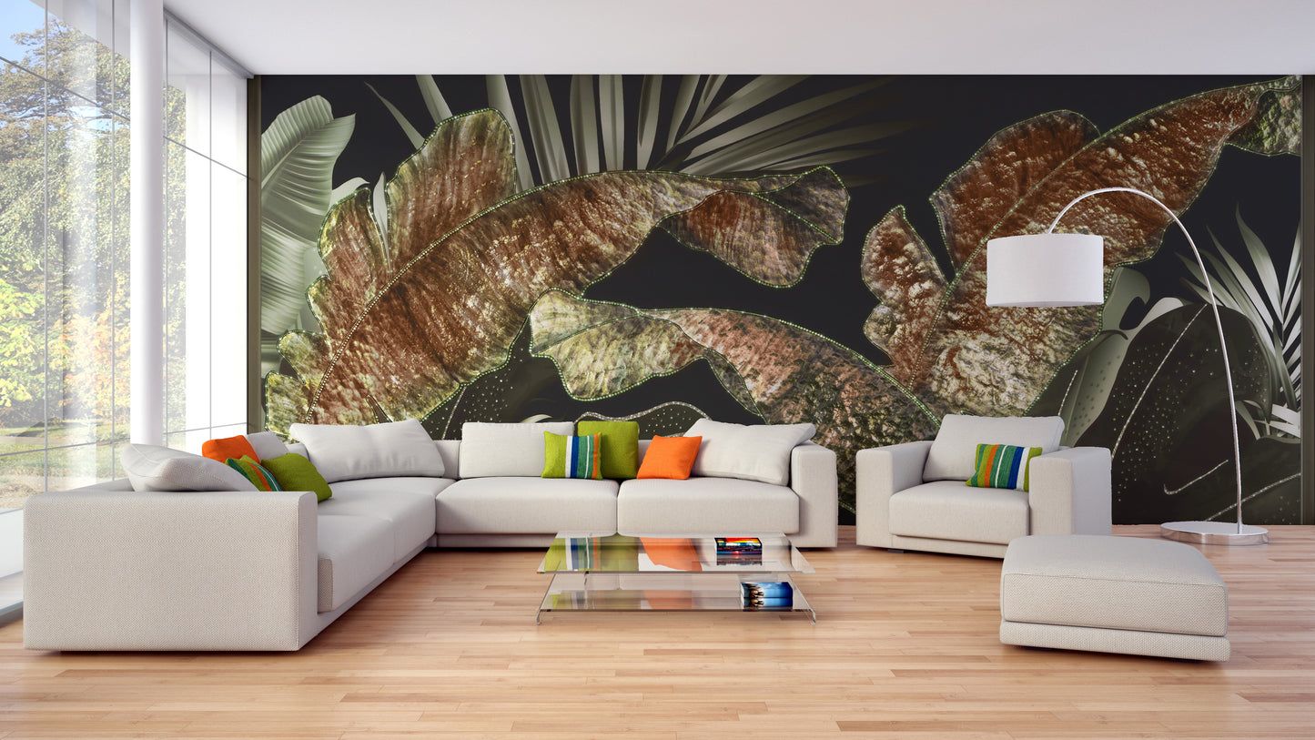 Large Tropical Leaves Wallpaper Murals