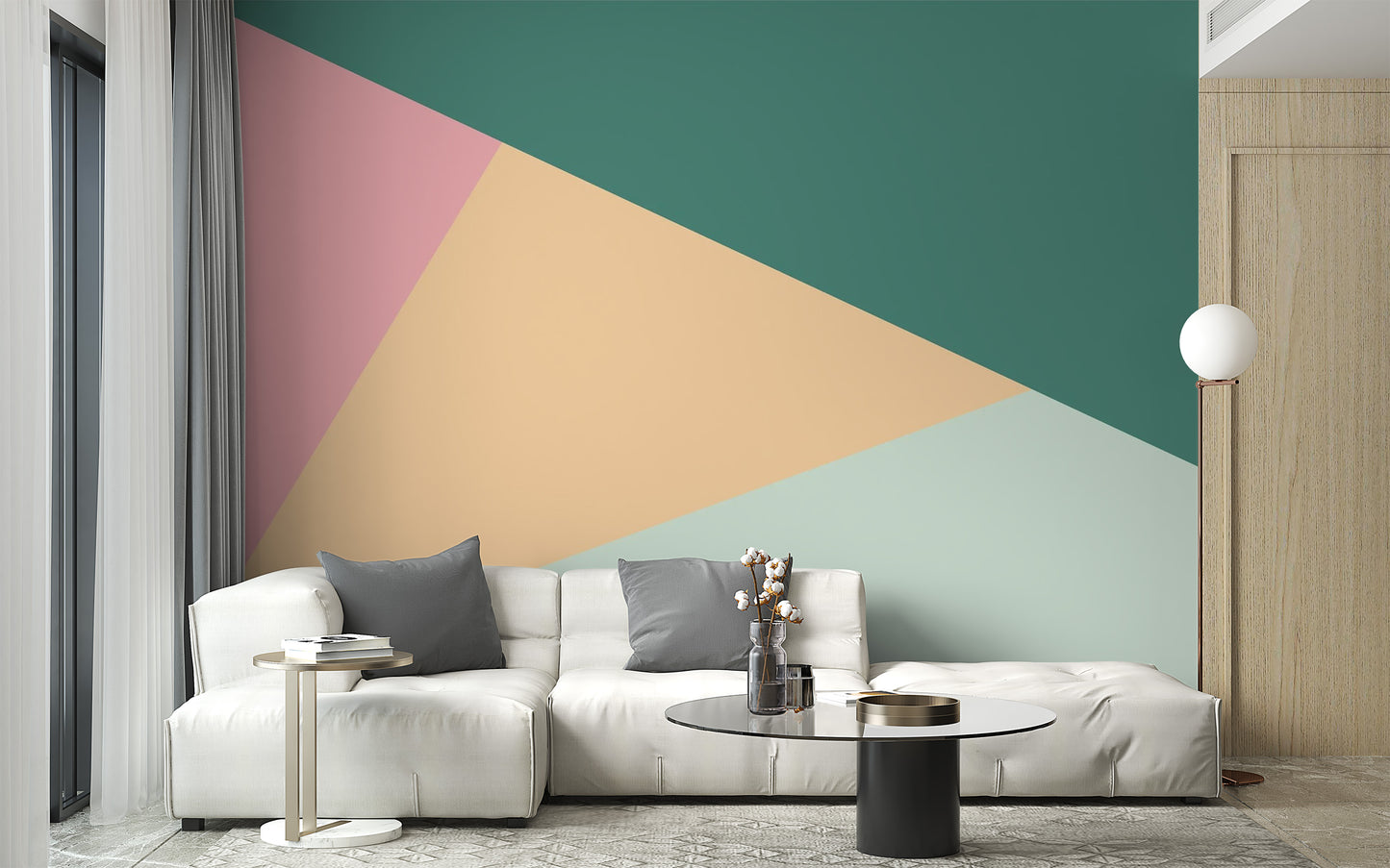 Colorful Geometric Triangle Shaped Wallpaper