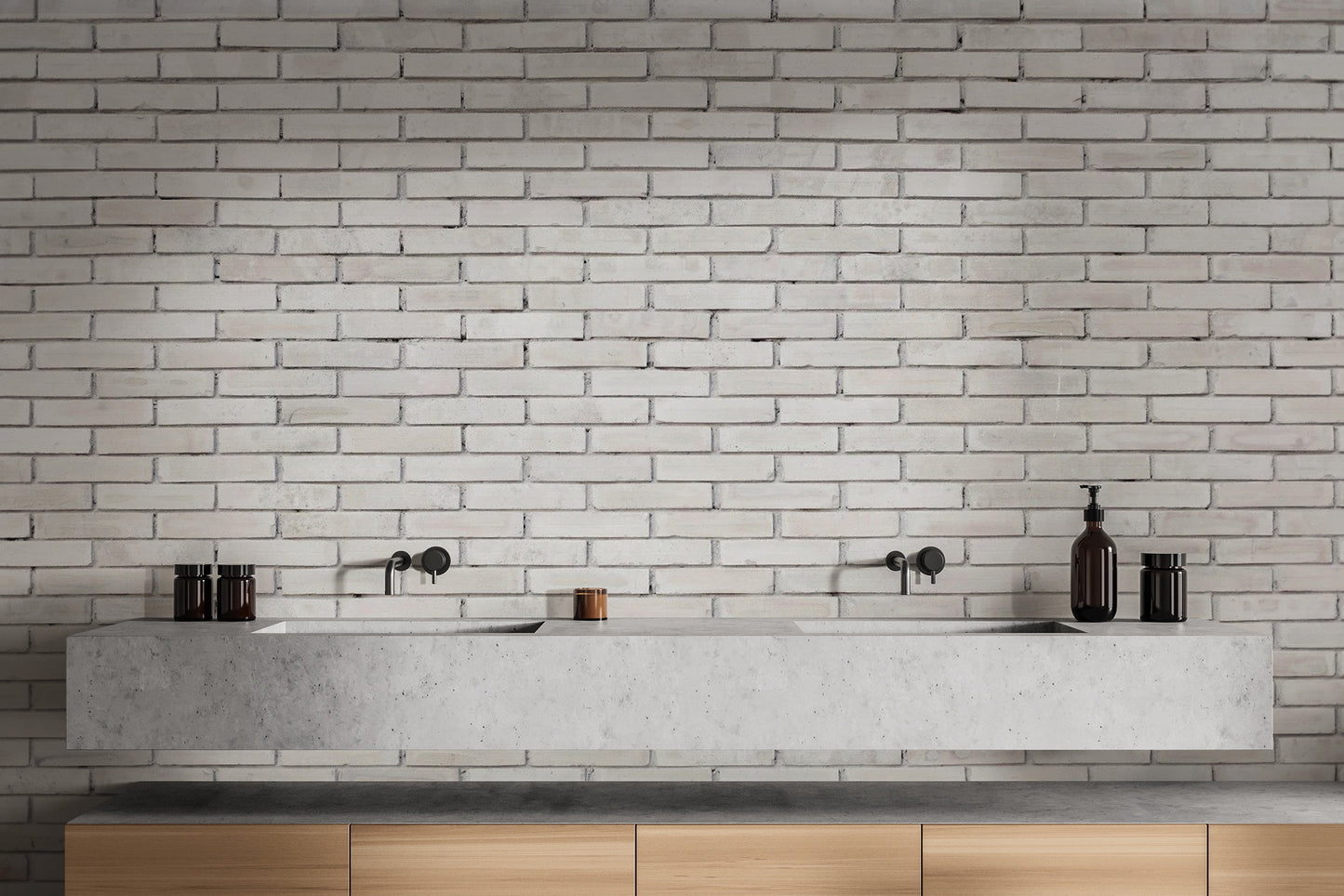 Textured white concrete brick wallpaper for chic wall decor.