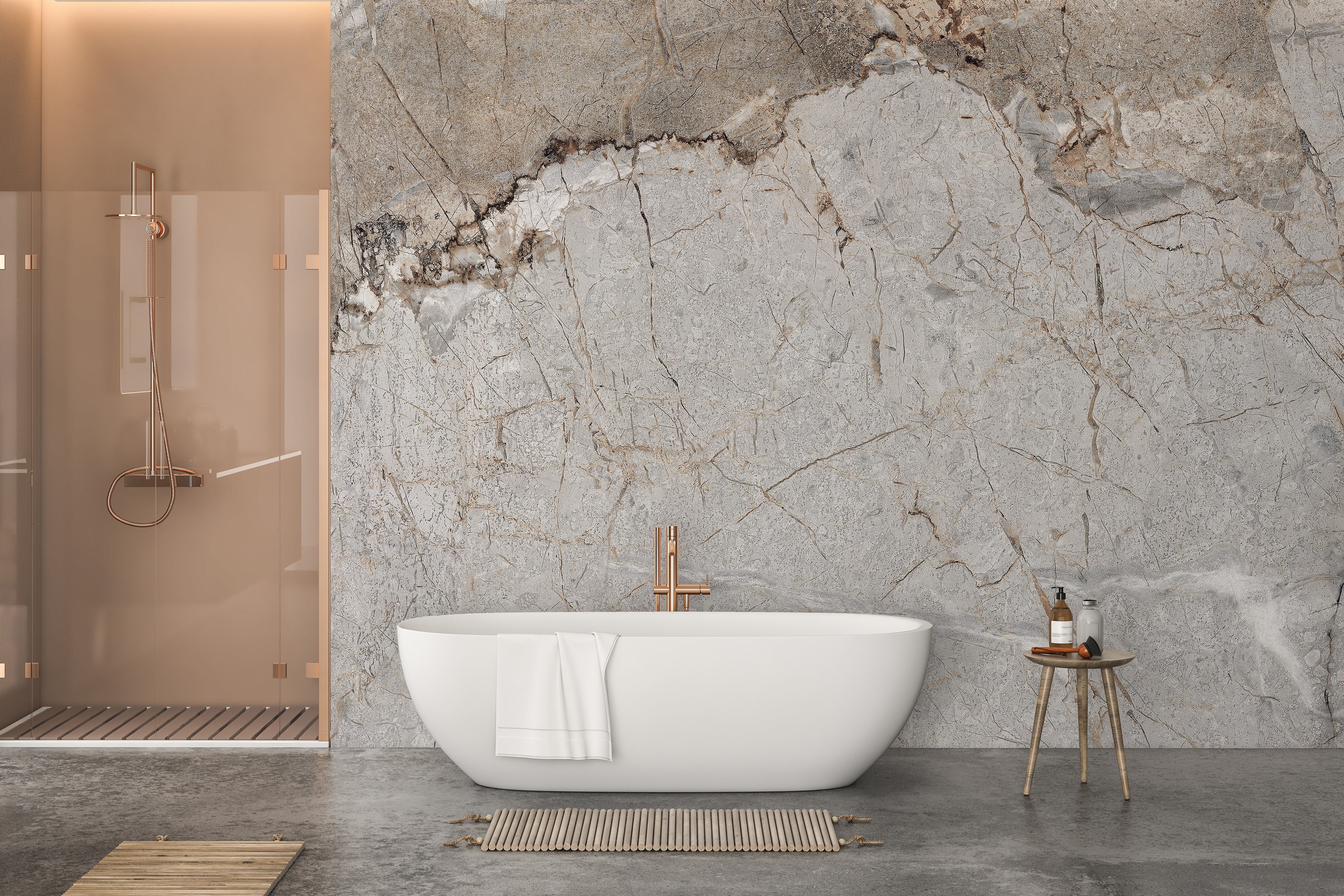 Gray marble-inspired wallpaper elegance