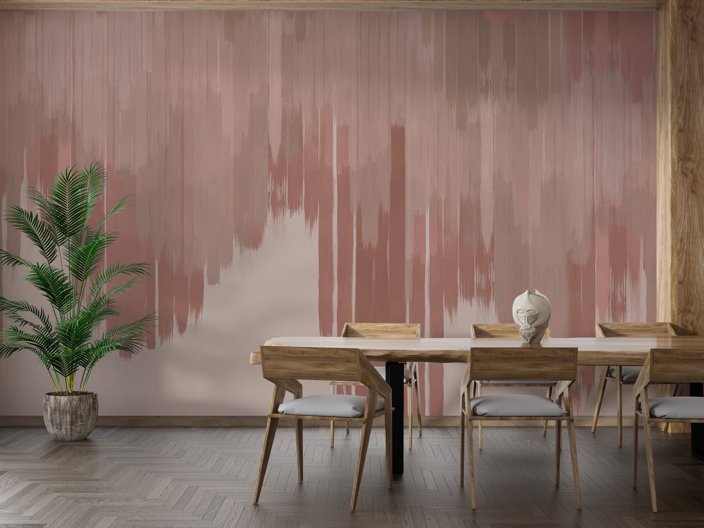 Copper Pink Foliage Wallpaper