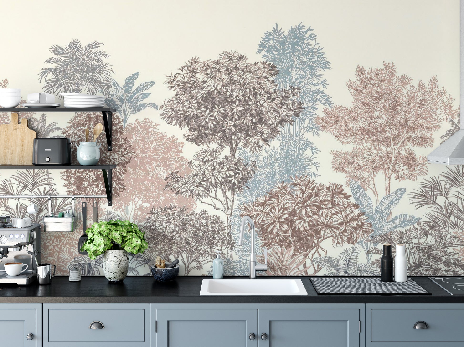 Nature-themed Vibrant Trees Wallpaper Mural