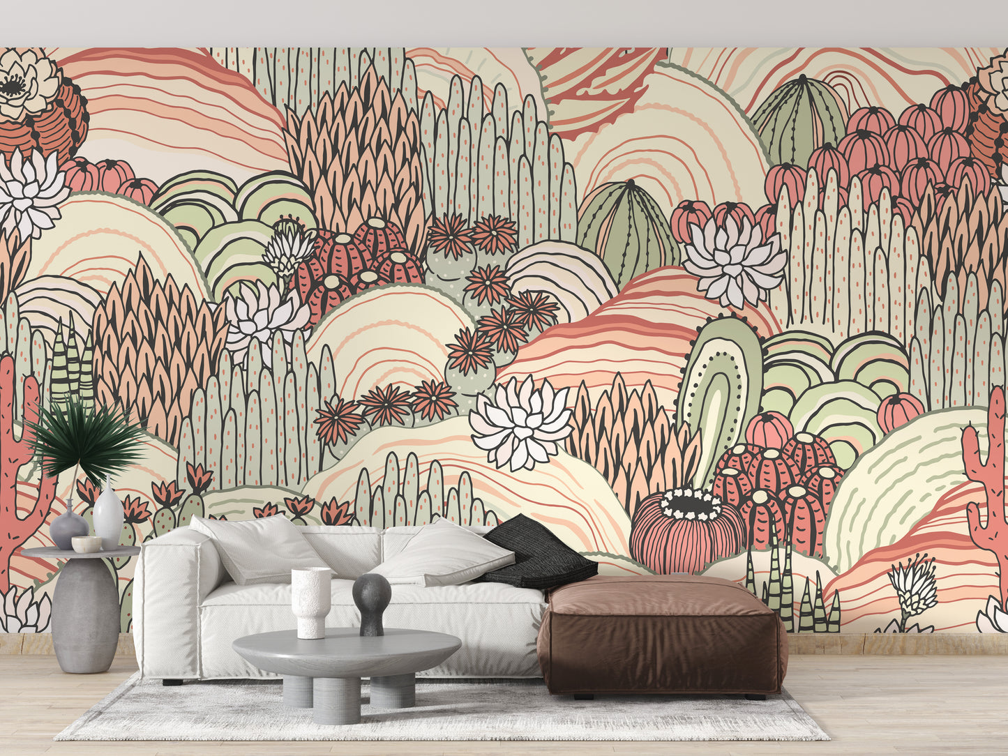 Multicolor Cactus and Succulents Wallpaper Murals - Giffywalls