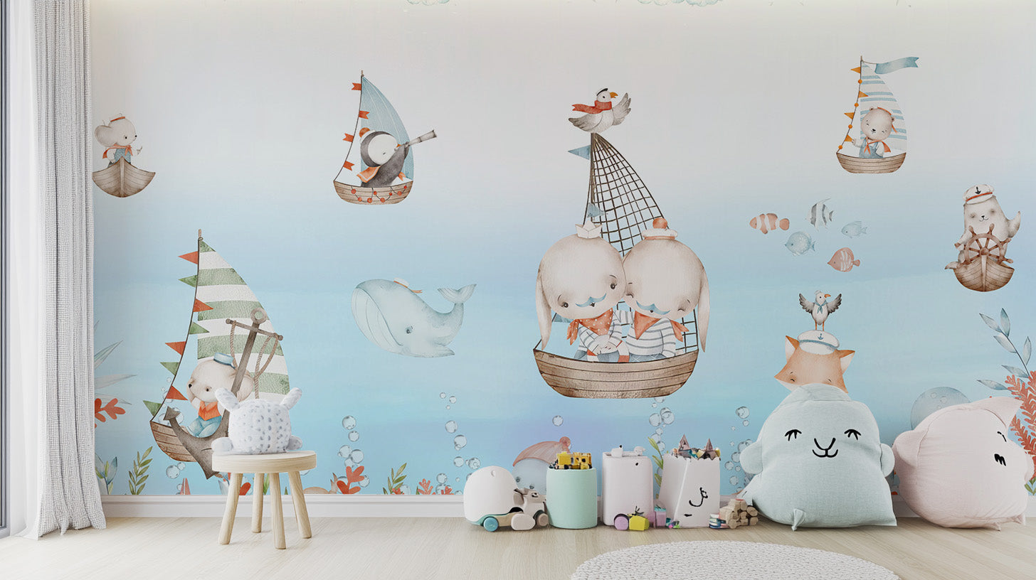 Nautical Nursery Voyage Wallpaper for dreamy decor