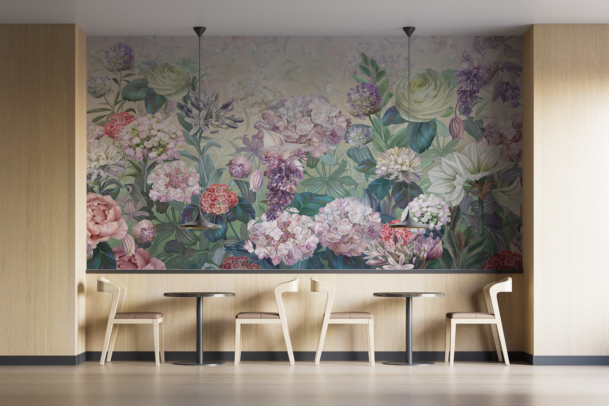 Floral oasis wallpaper mural in Dutch