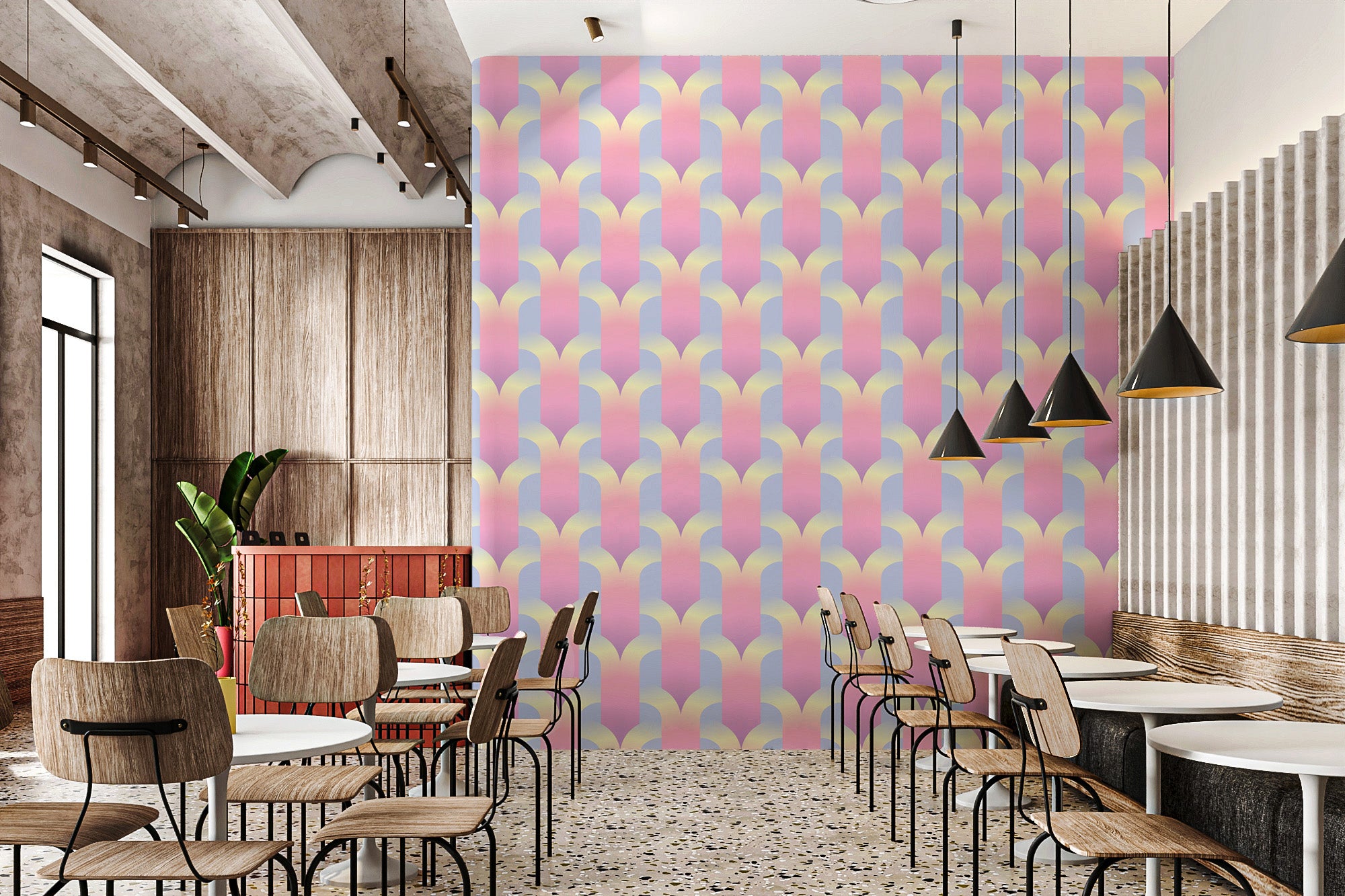 Contemporary Chromatic Harmony Hues Wallpaper Mural