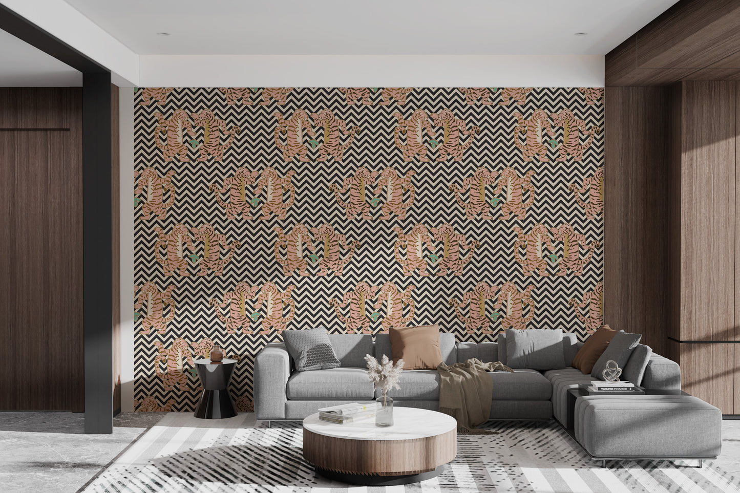 Zigzag Tiger Stripe Wallpaper Mural
