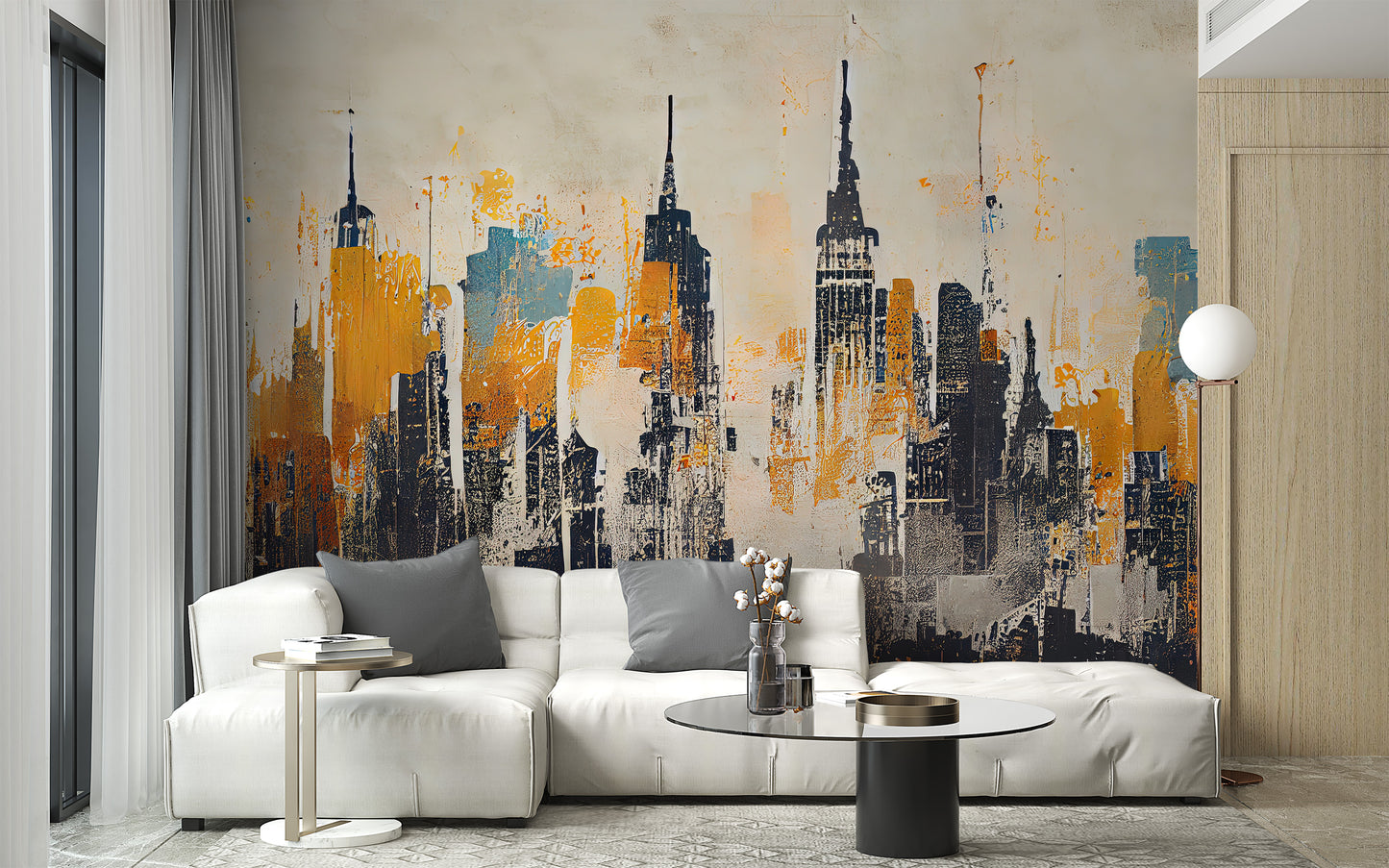 Urban Skyline Abstract Wall Mural