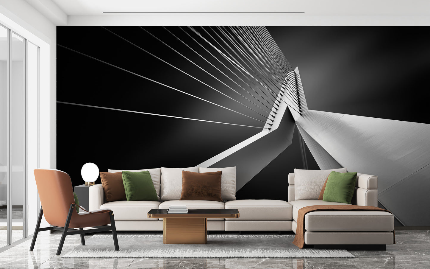 Erasmus Bridge Abstract Architectural Wall Mural