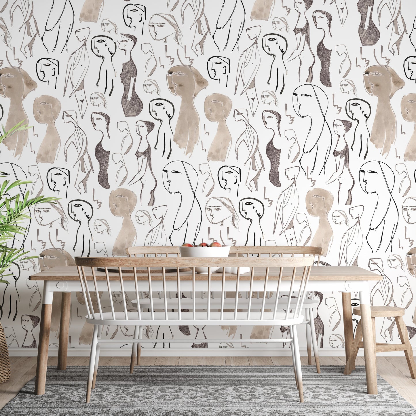 Modern dining spaces with artistic wallpaper