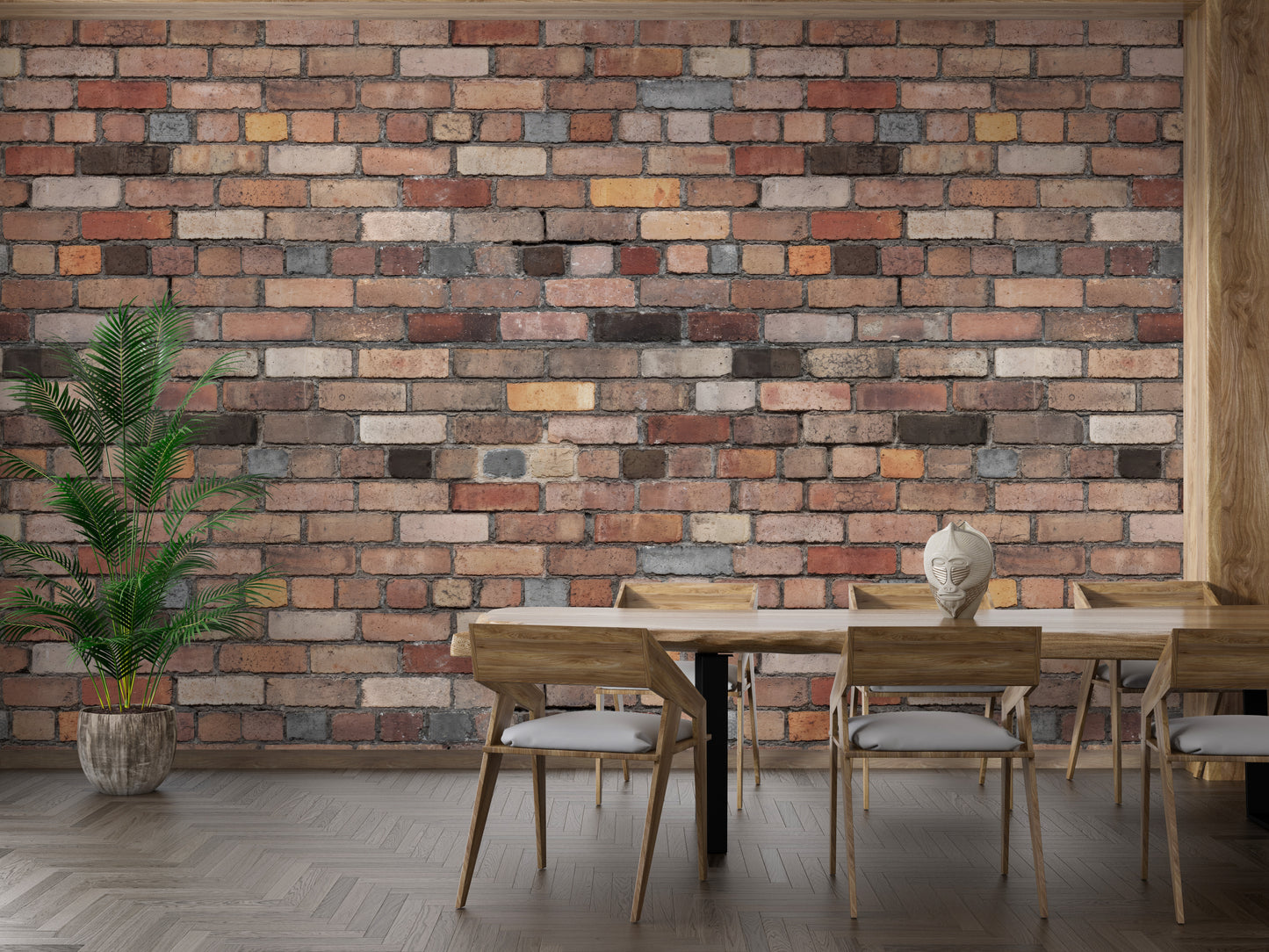 Rustic Charm Brick Mural