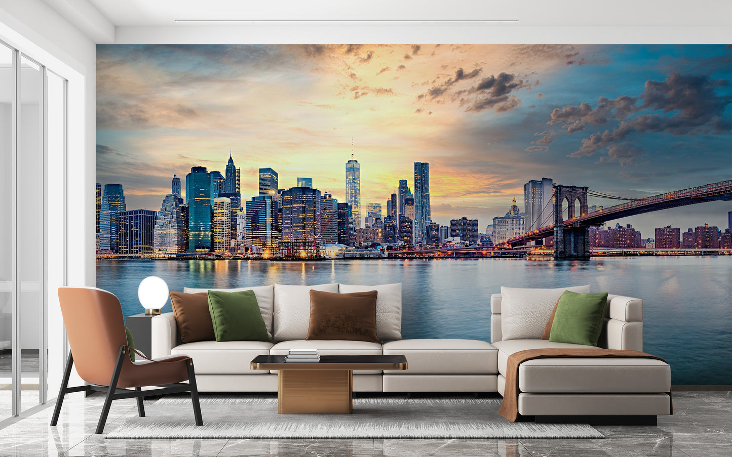 New York Sunset Panorama Wall Mural