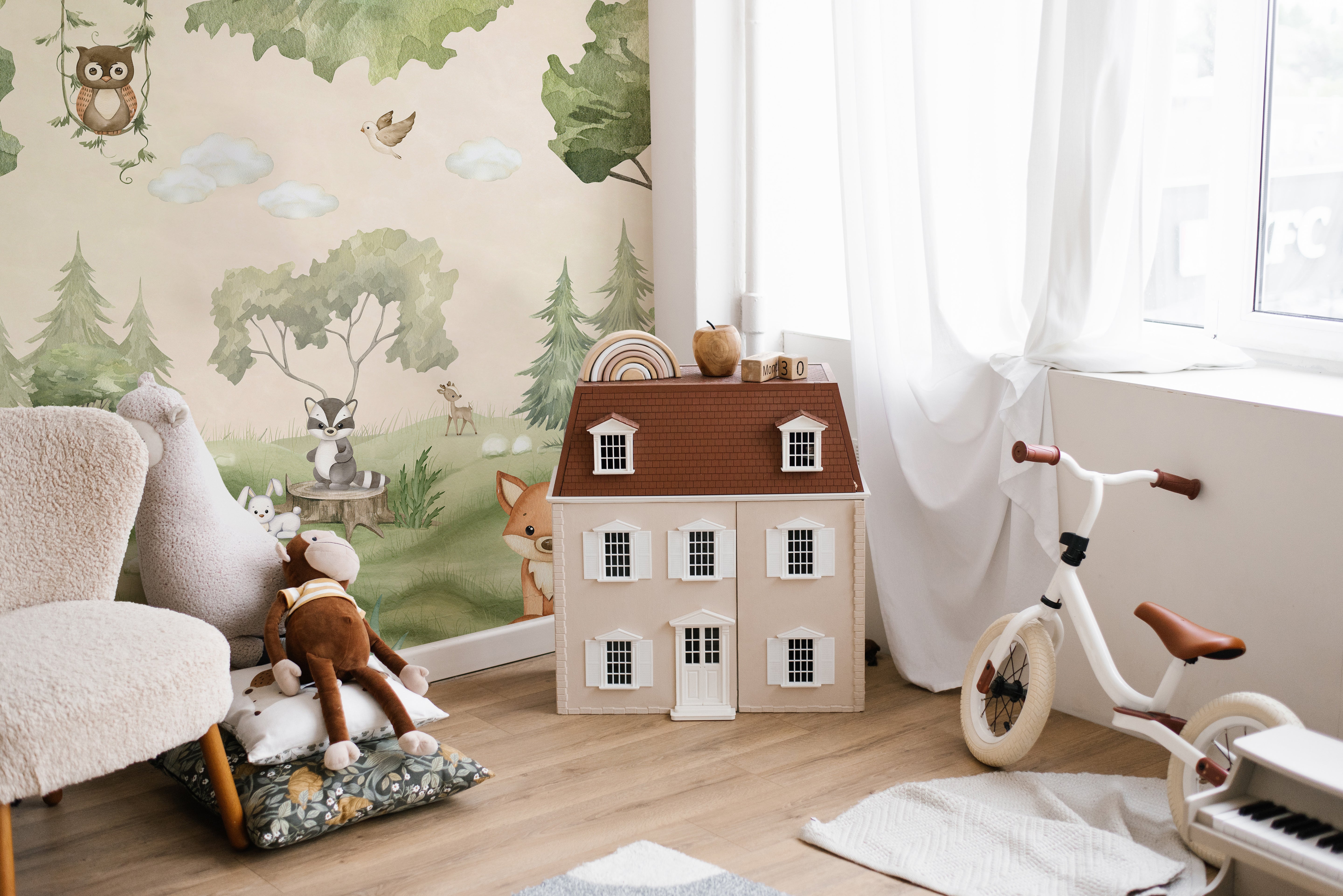 Woodland joy wallpaper mural for kids rooms