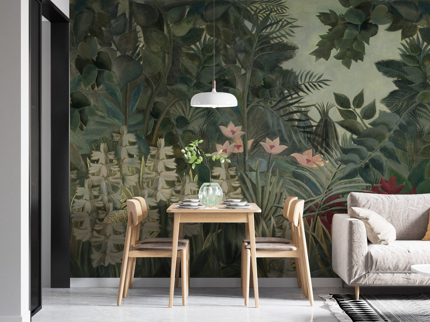 Glorious Green Watercolor Forest Wallpaper Murals - Giffywalls