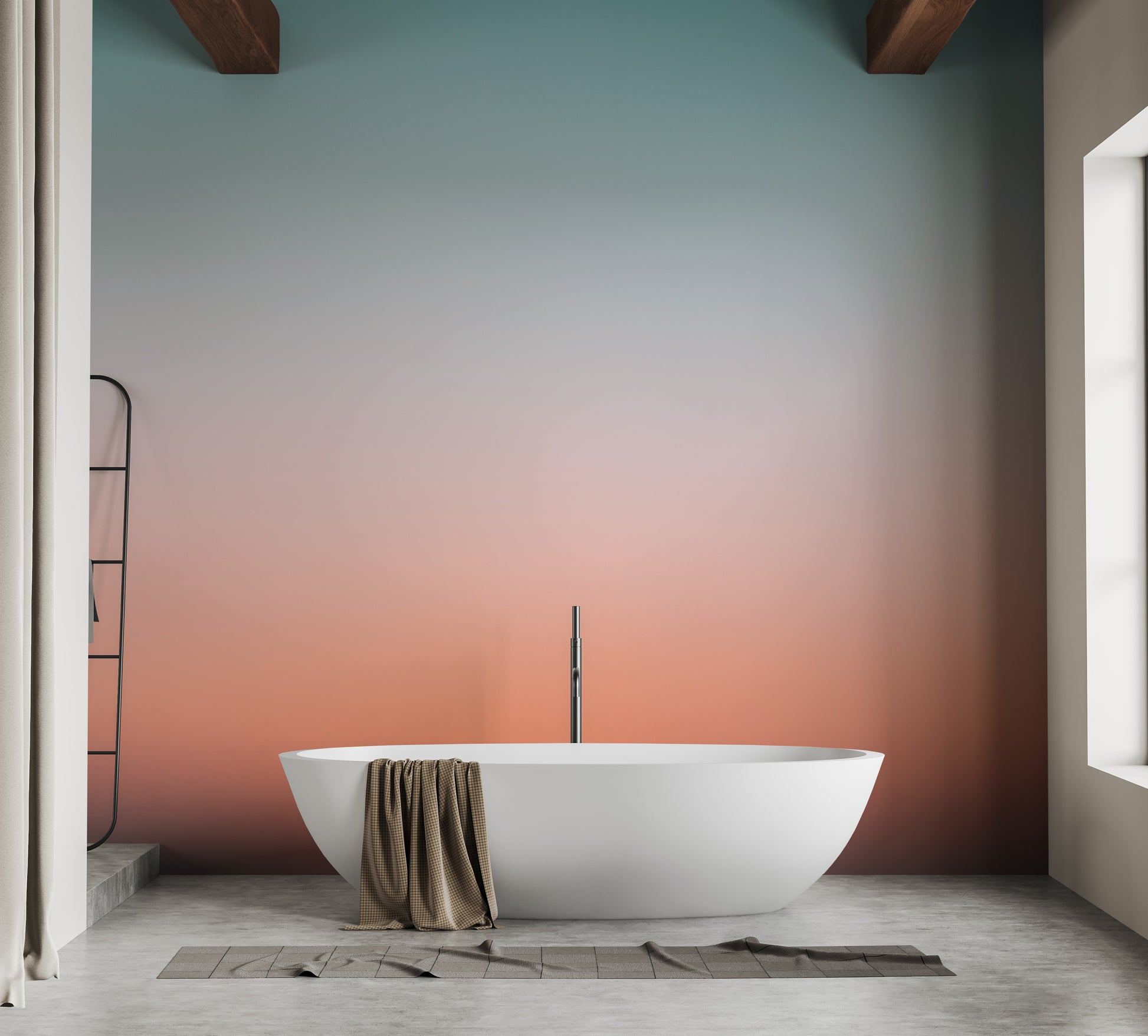 Dreamy sunrise sky mural wallpaper with gradient tones for decor.