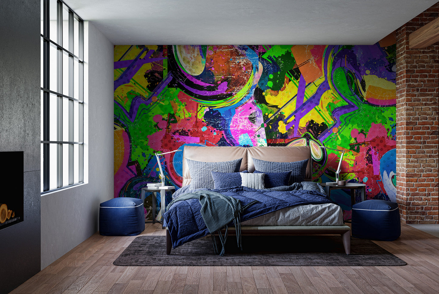 Vibrant Graffiti Splash Wall Mural