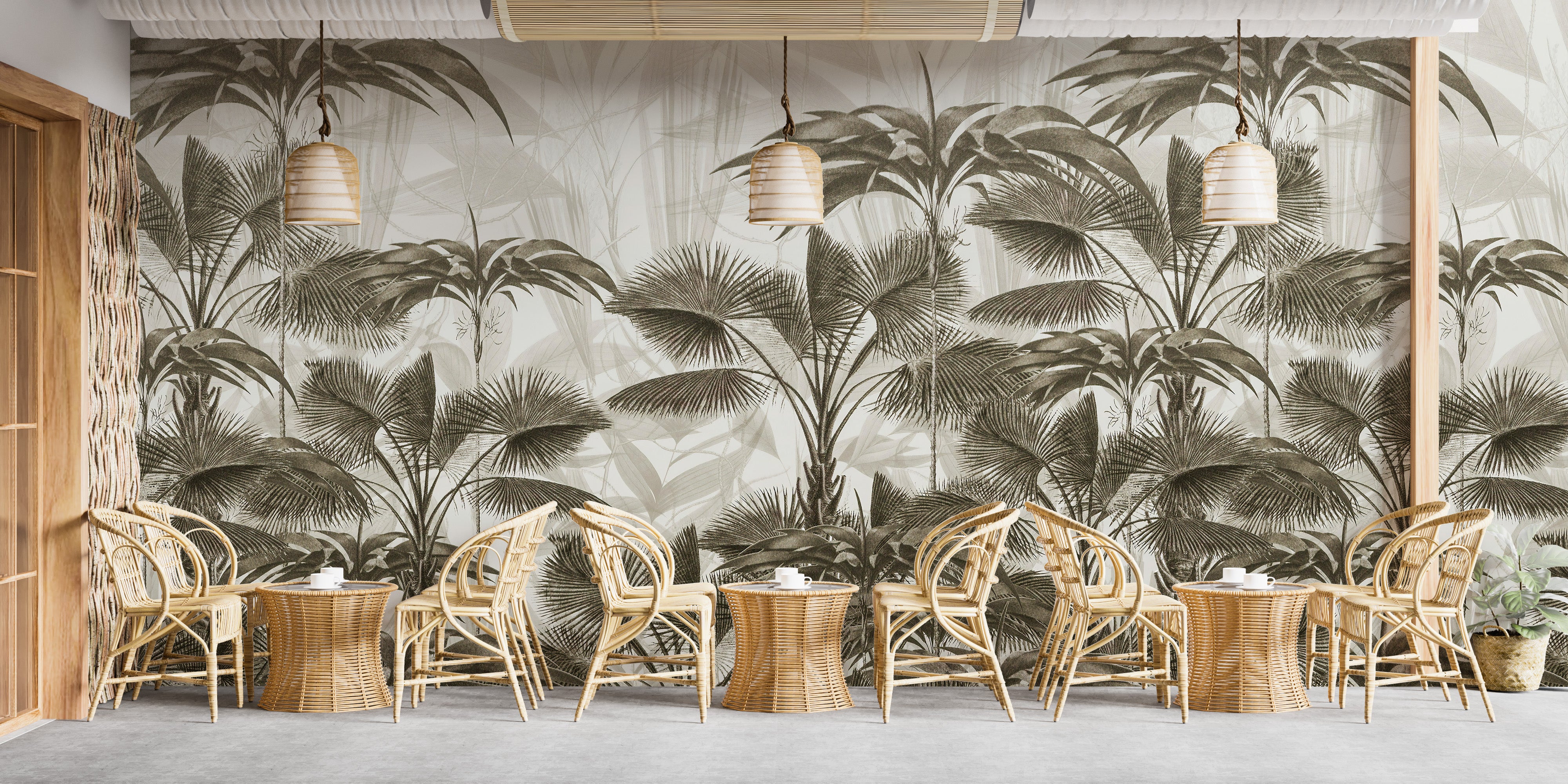 Tropical Bushy Palms Wall Mural
