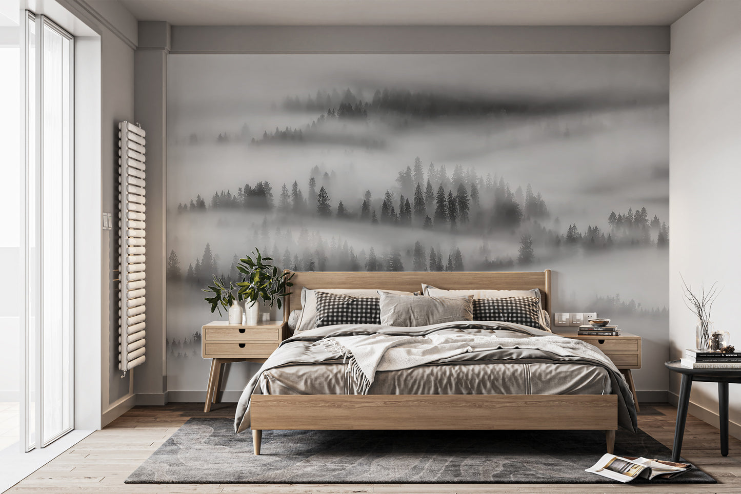 Black White Foggy Forest Wallpaper - Giffywalls