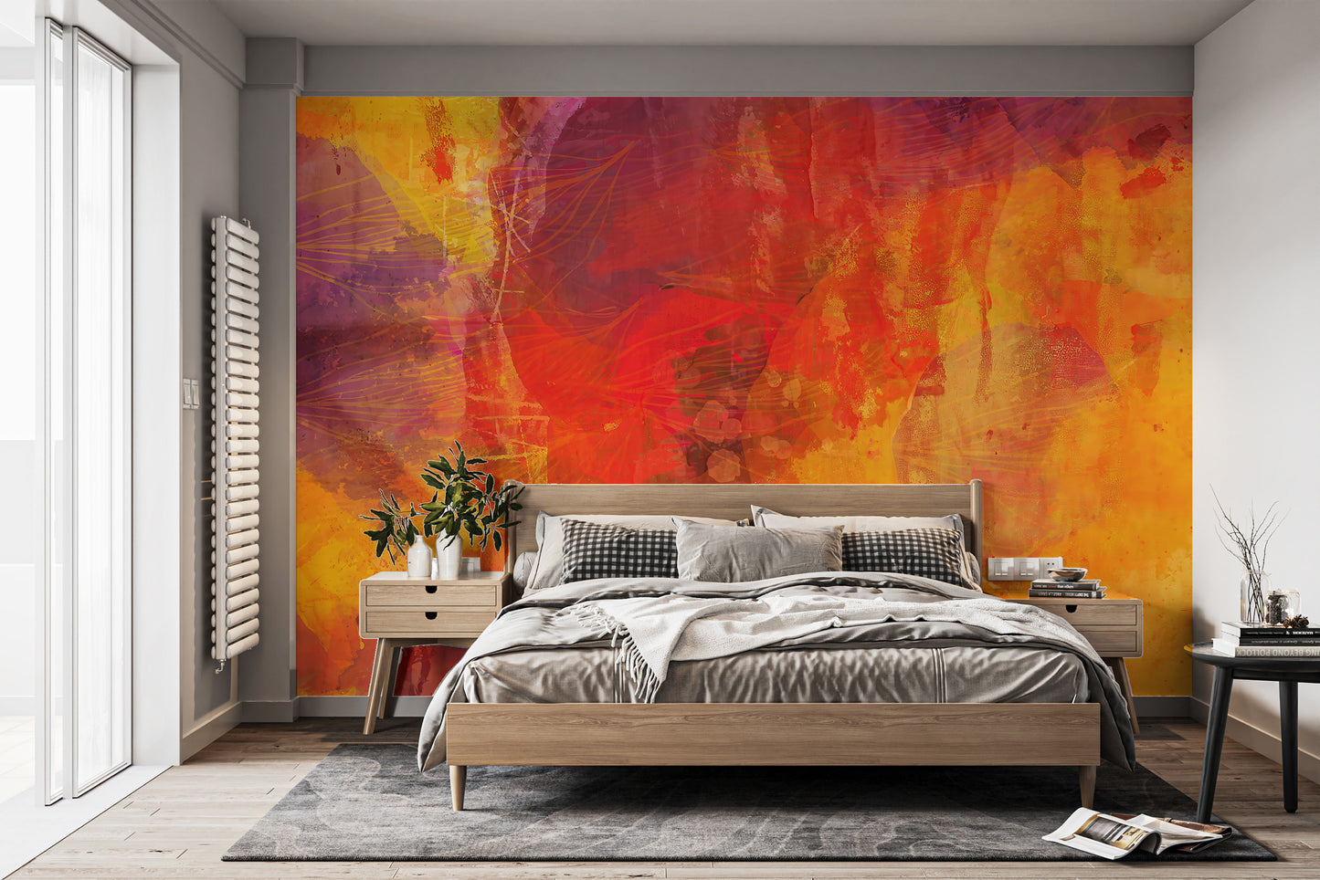 Bright Orange Wallpaper Mural