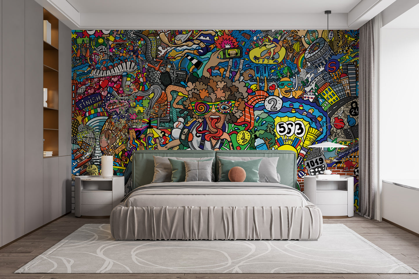 Sports Collage Graffiti Wall Mural