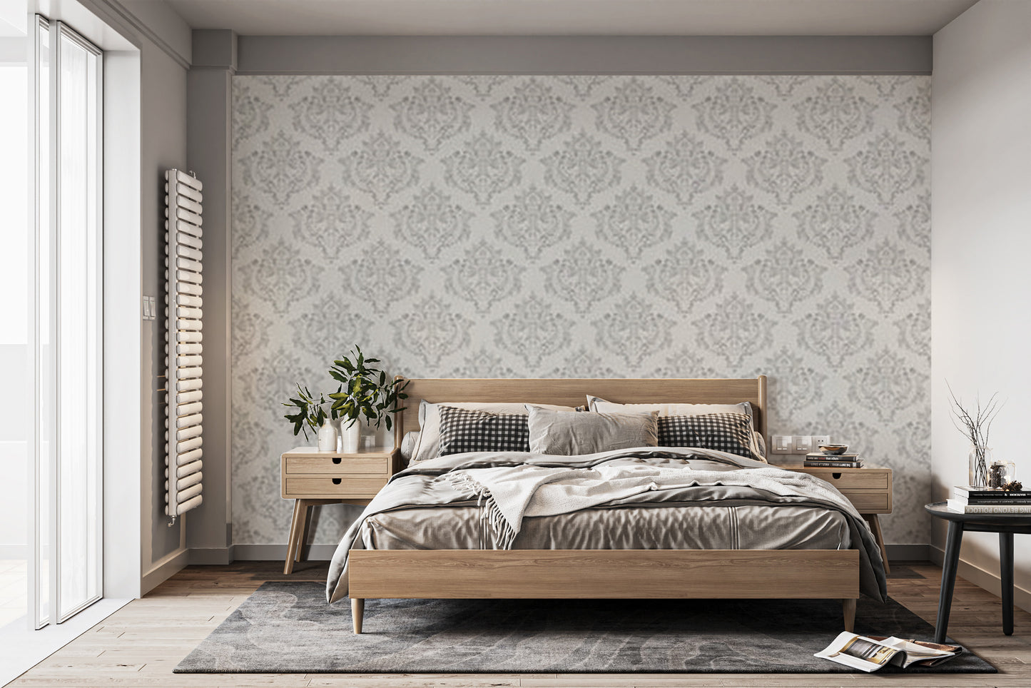 Ornamental damask style wallpaper
