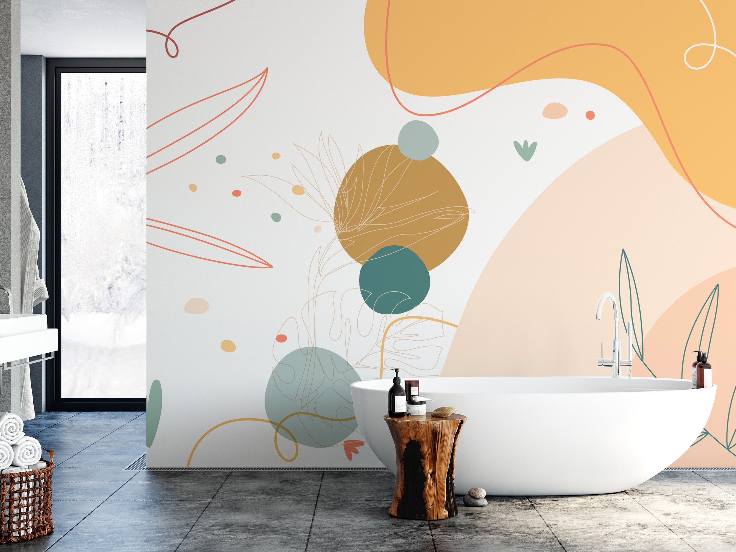 Abstract Aura Array Mural Wallpaper for interiors