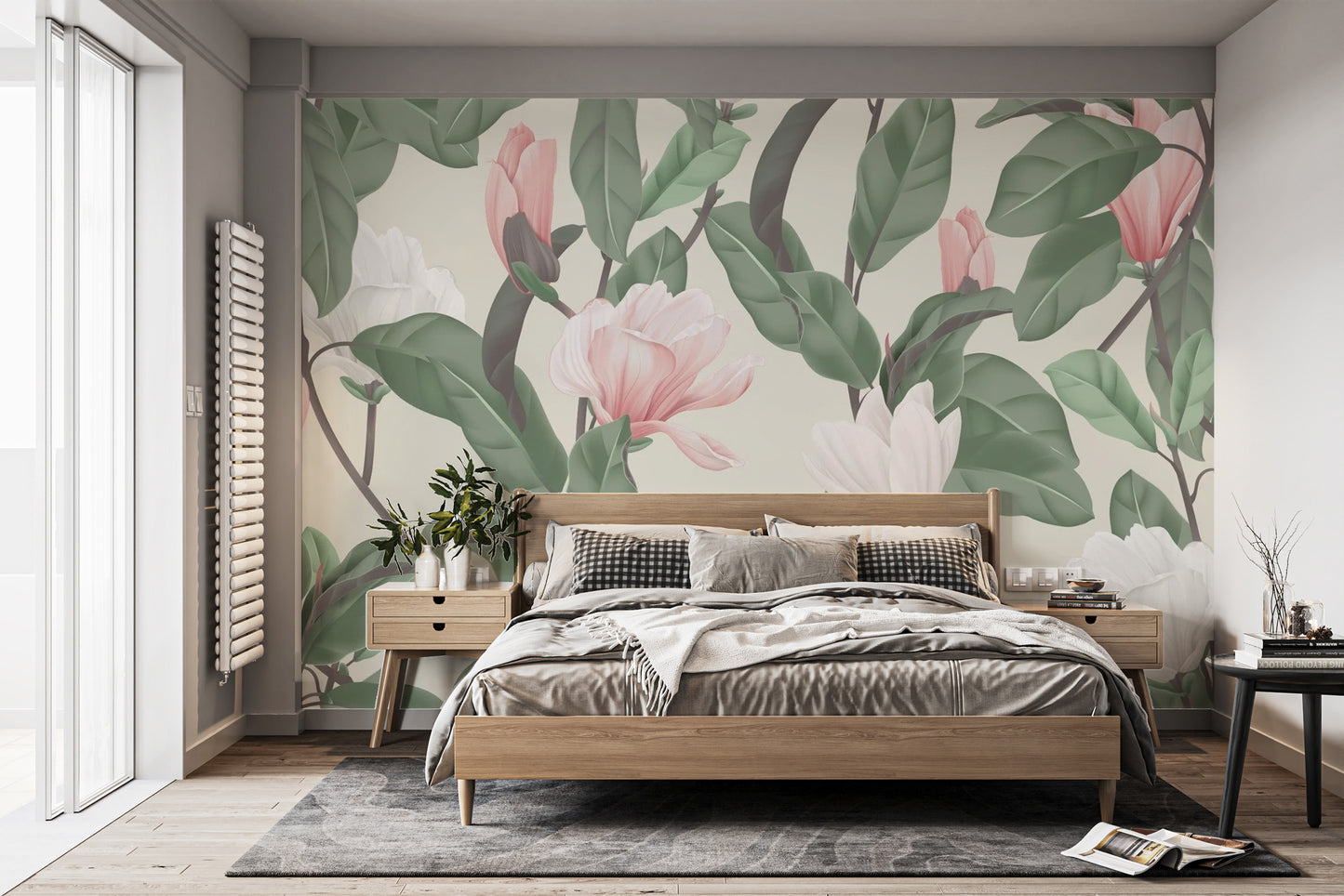 White & Pink Magnolia Flower Wallpaper Murals - Giffywalls