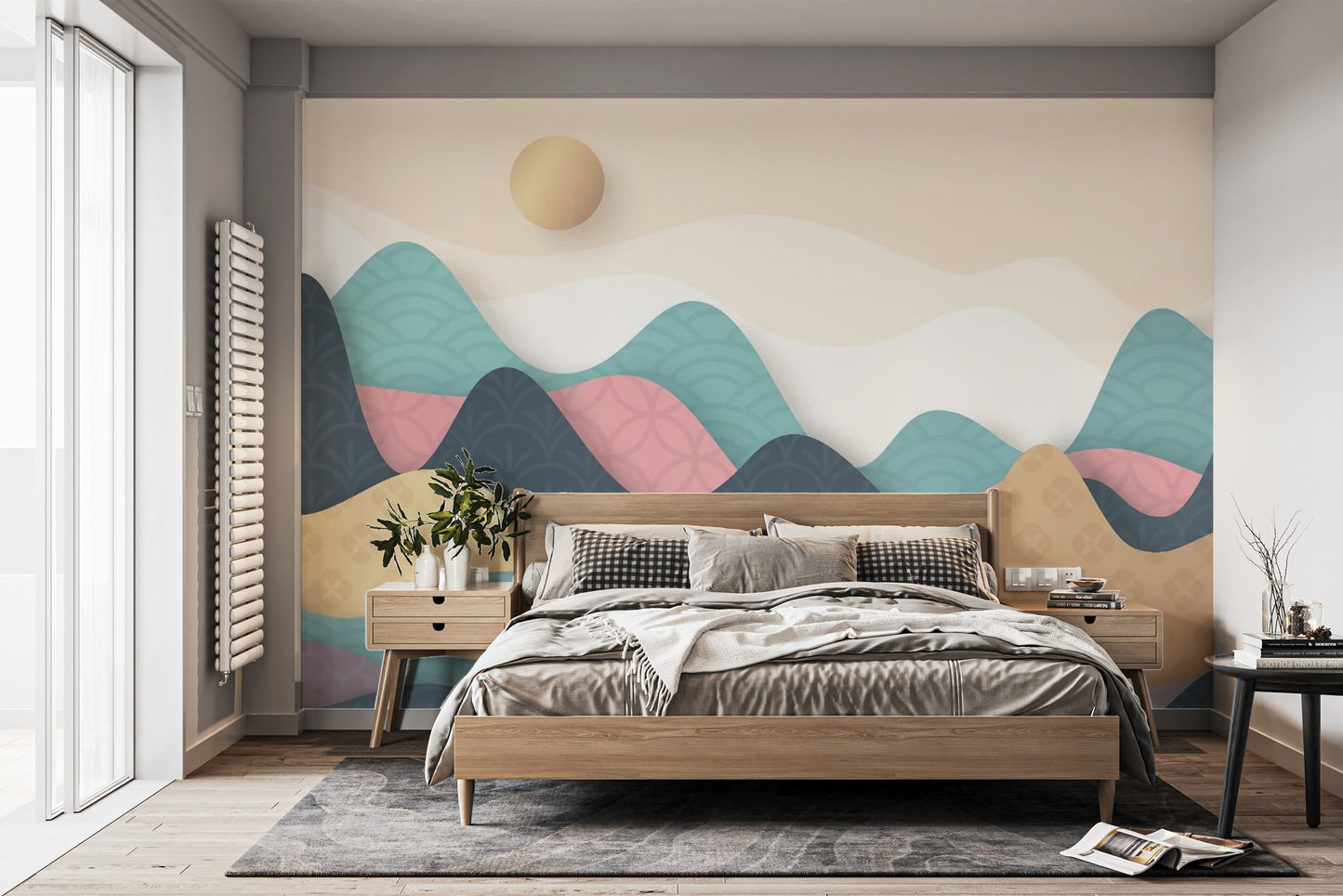 Colorful Wavy Mountains Wallpaper Murals