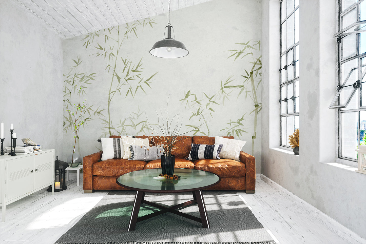 Watercolor Bamboo Tree Wallpaper Mural