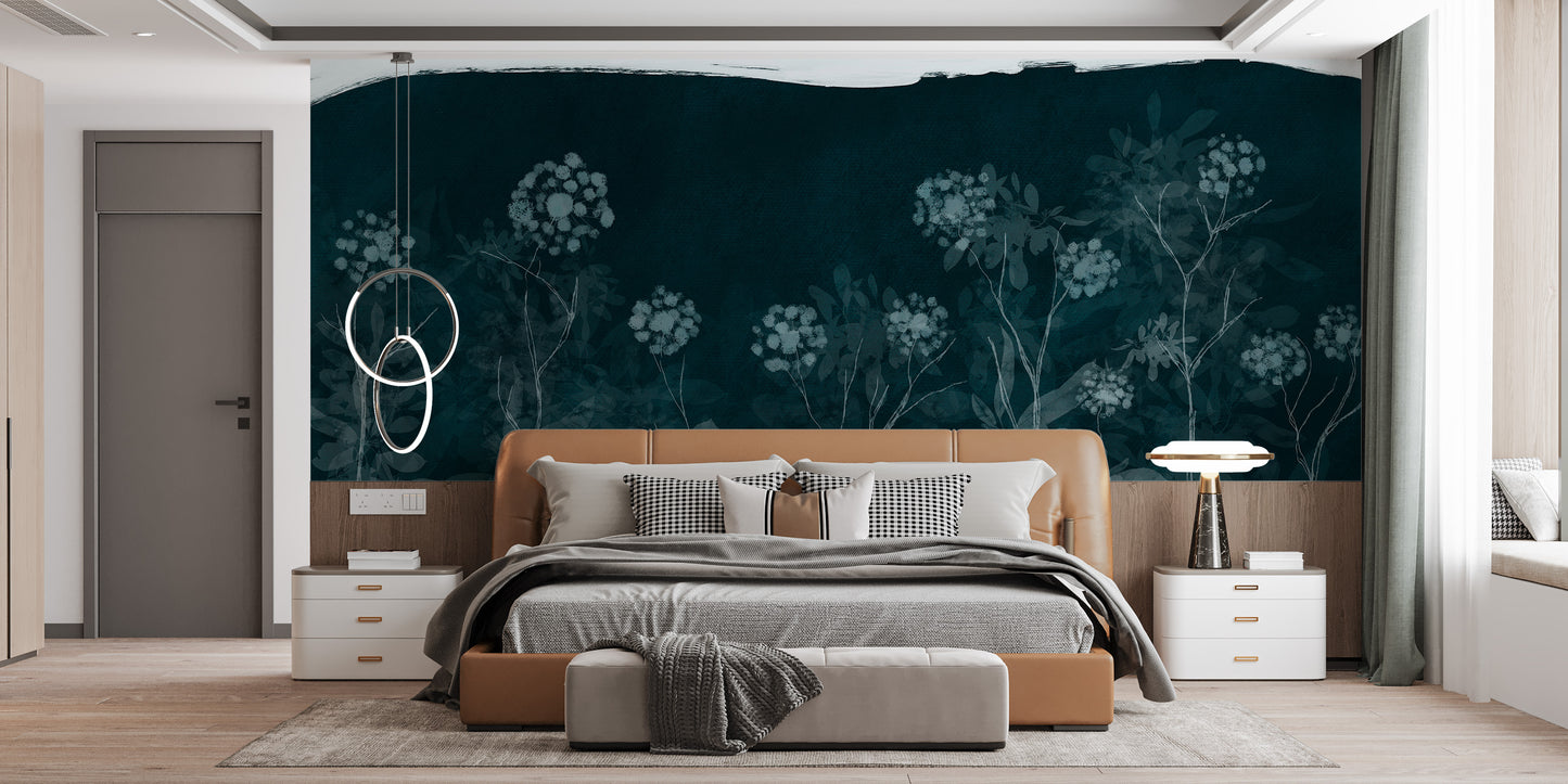 Midnight Botanical Wall Mural