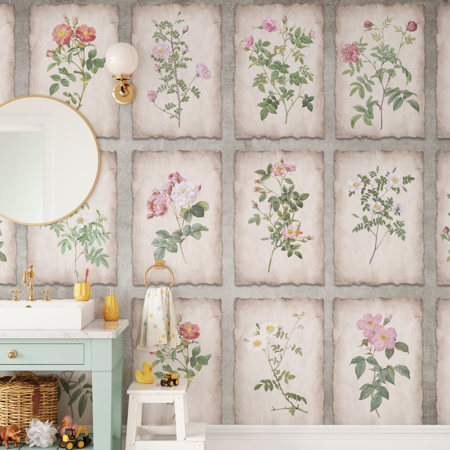 Botanical framed wall mural for a sophisticated look