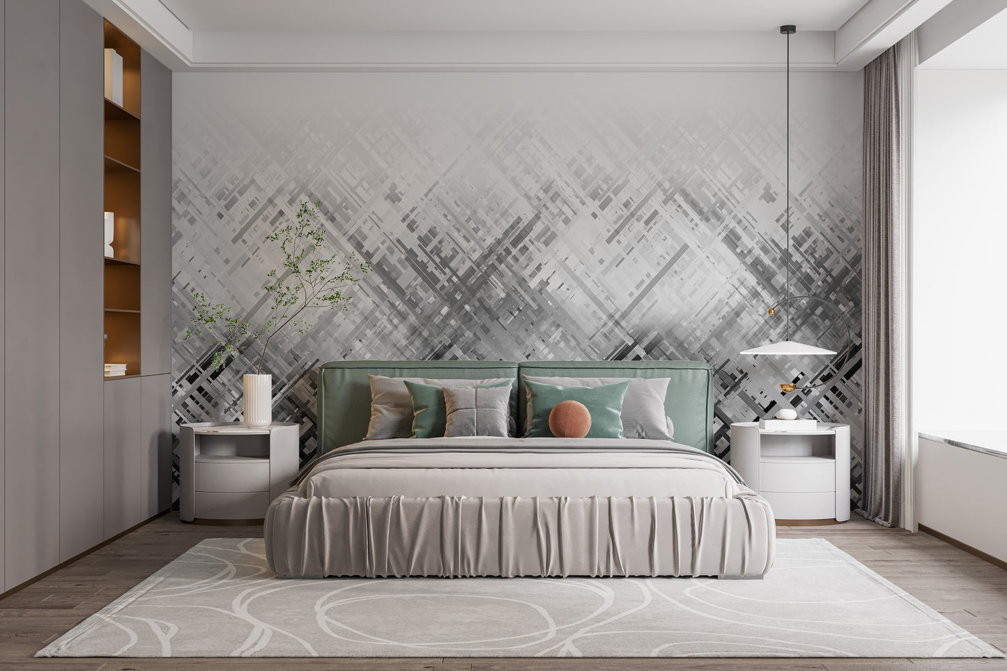 Monochrome diagonal lines in abstract wallpaper
