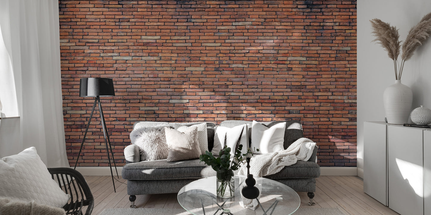 Peel and stick red brick wallpaper for walls