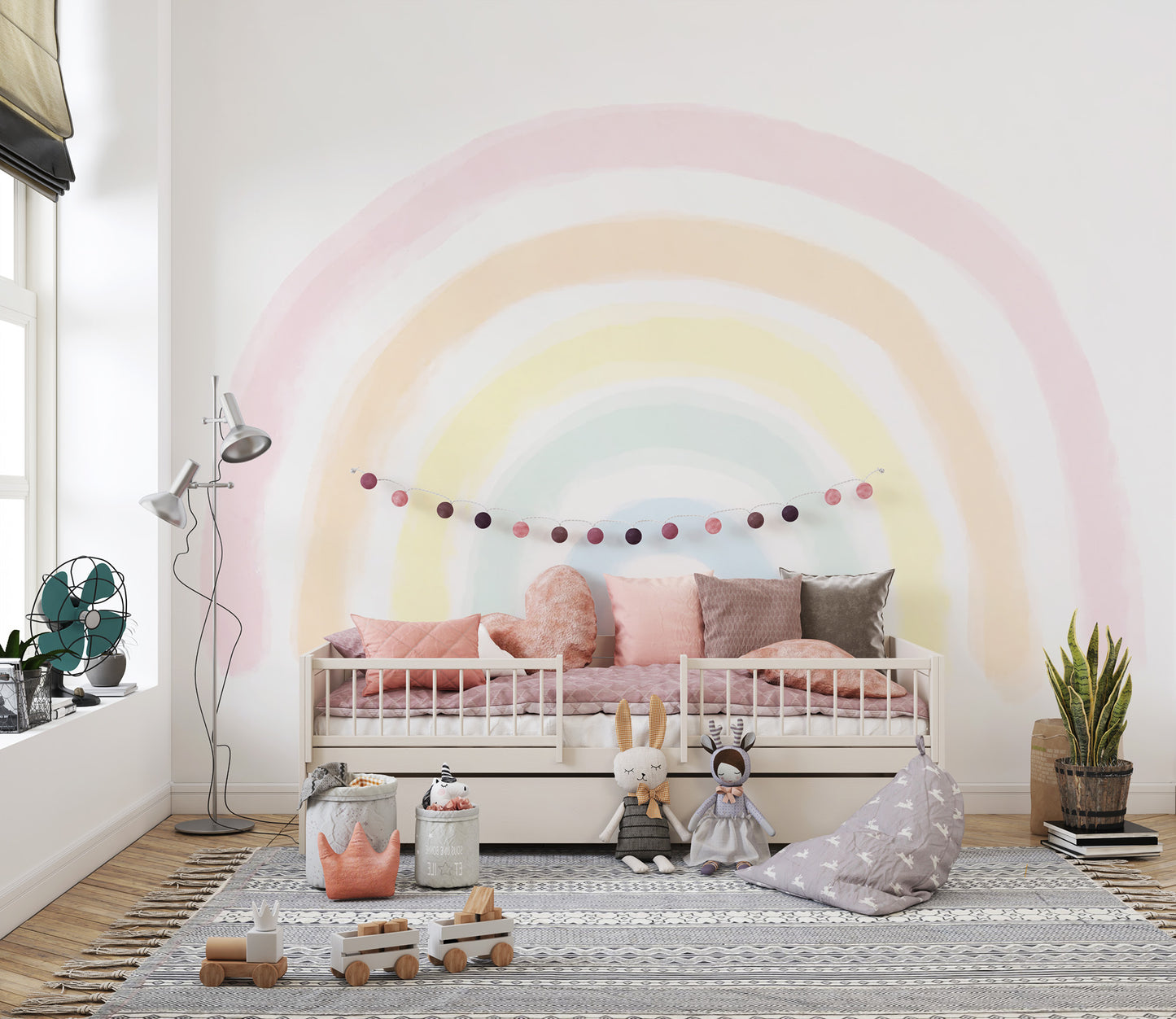 Pastel Rainbow Wall Mural