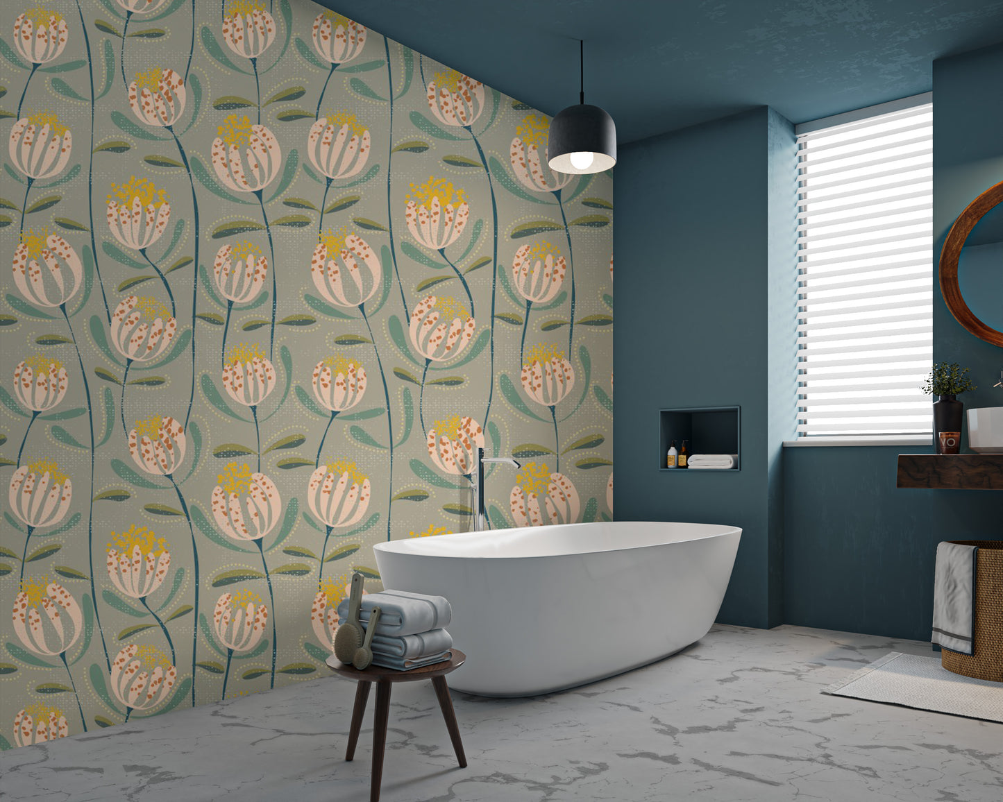 Blooming elegance Skandi wallpaper for walls