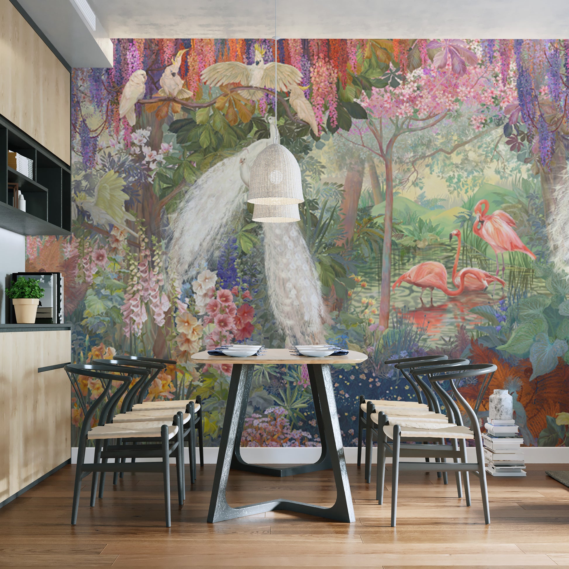 Decorative Peacock Prestige Floral Wall Mural