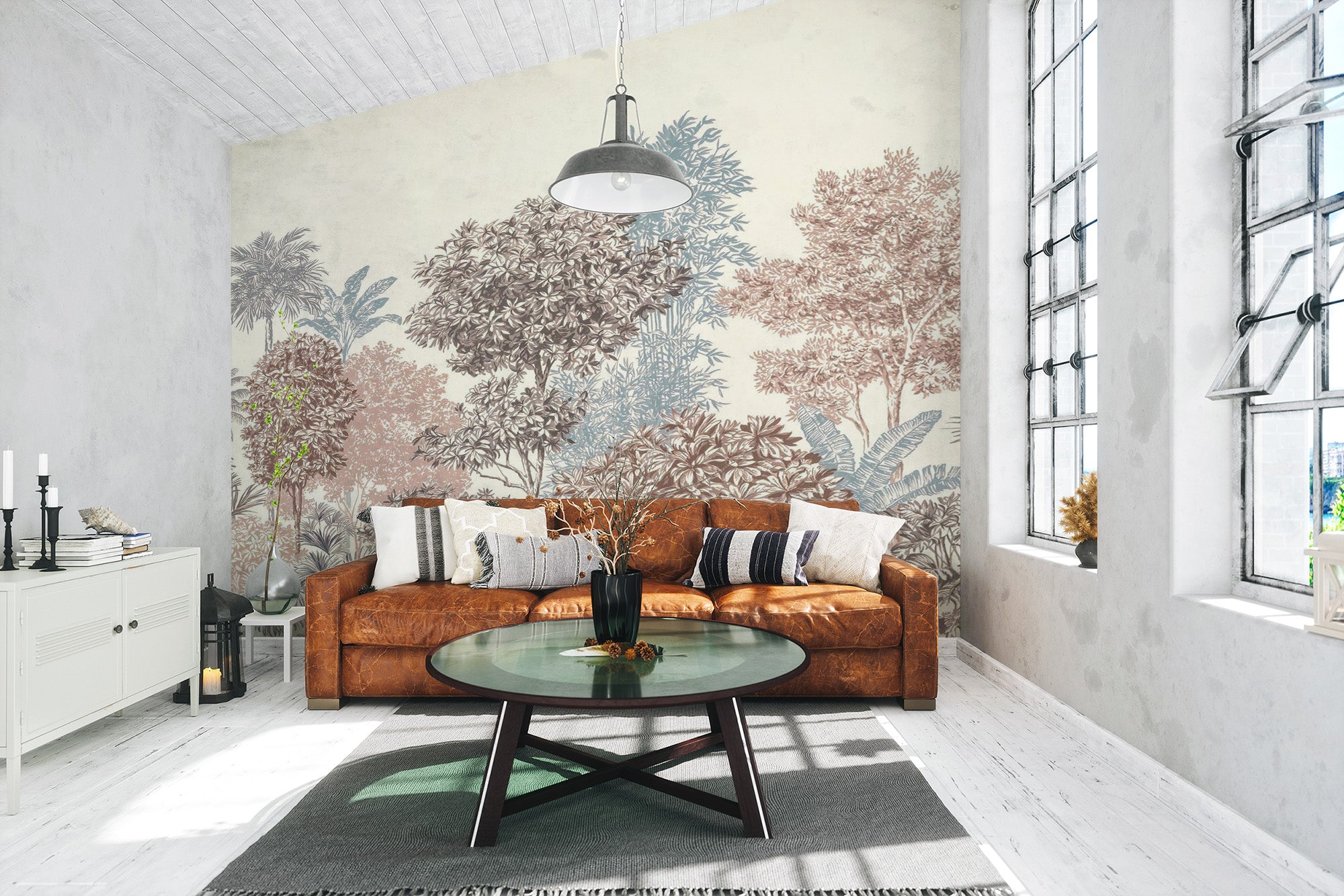 Artistic Vibrant Trees Wallpaper Mural for homes
