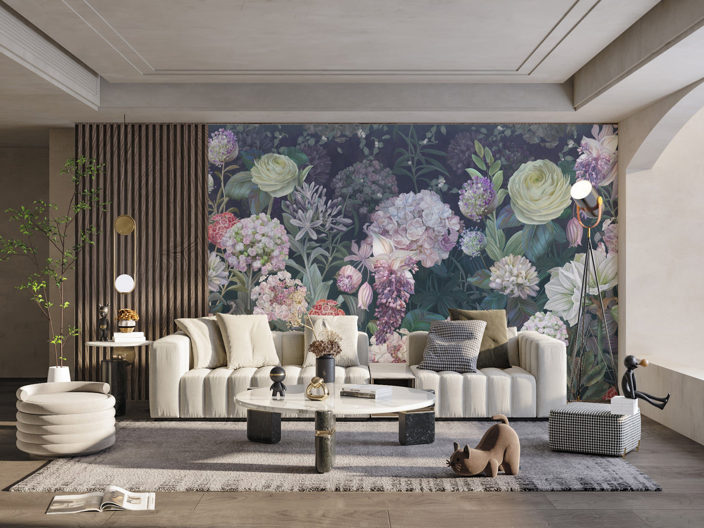 Luxurious floral wallpaper featuring Dutch roses