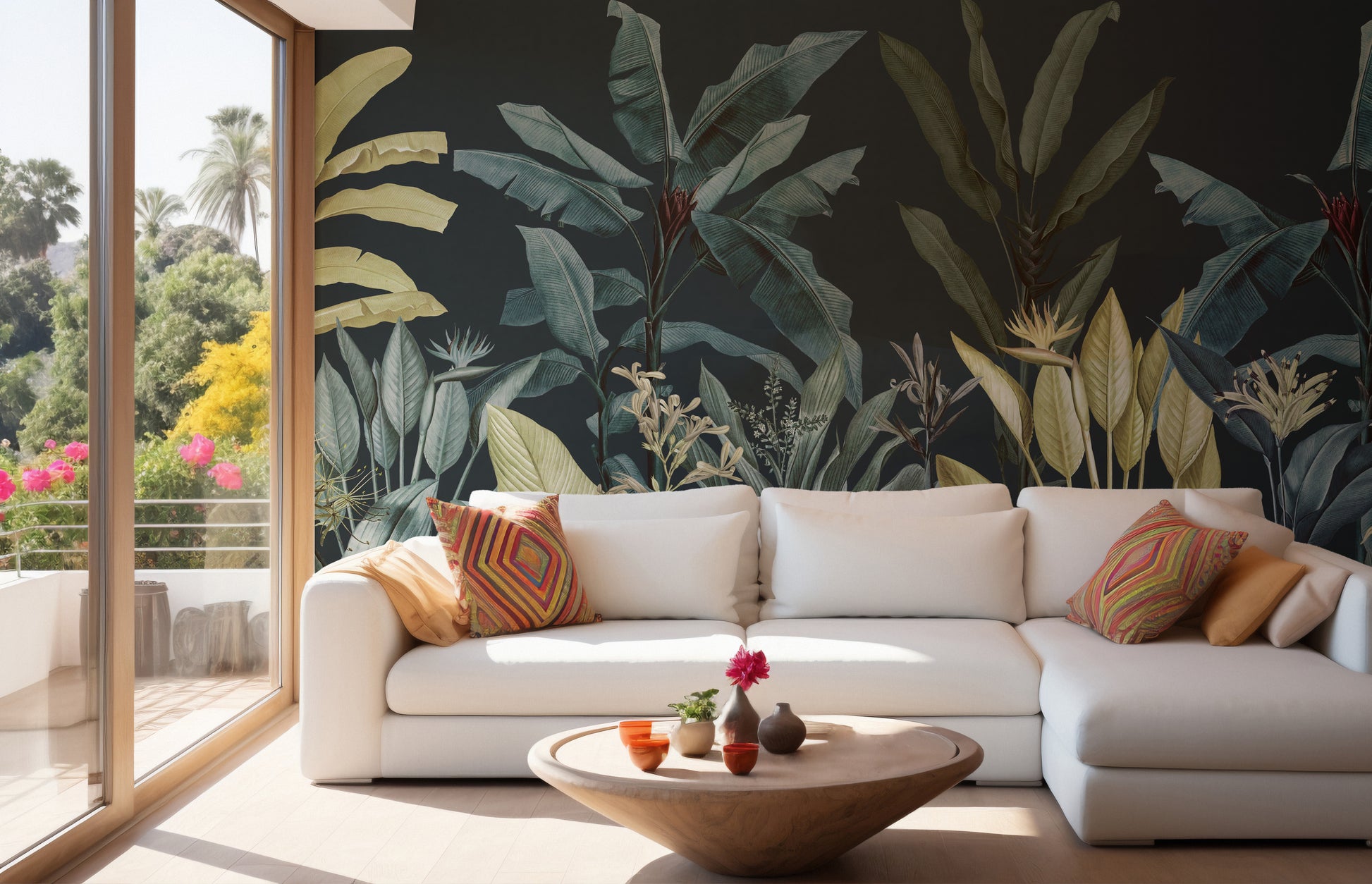 Tropical Trees Vintage Mural Wallpaper
