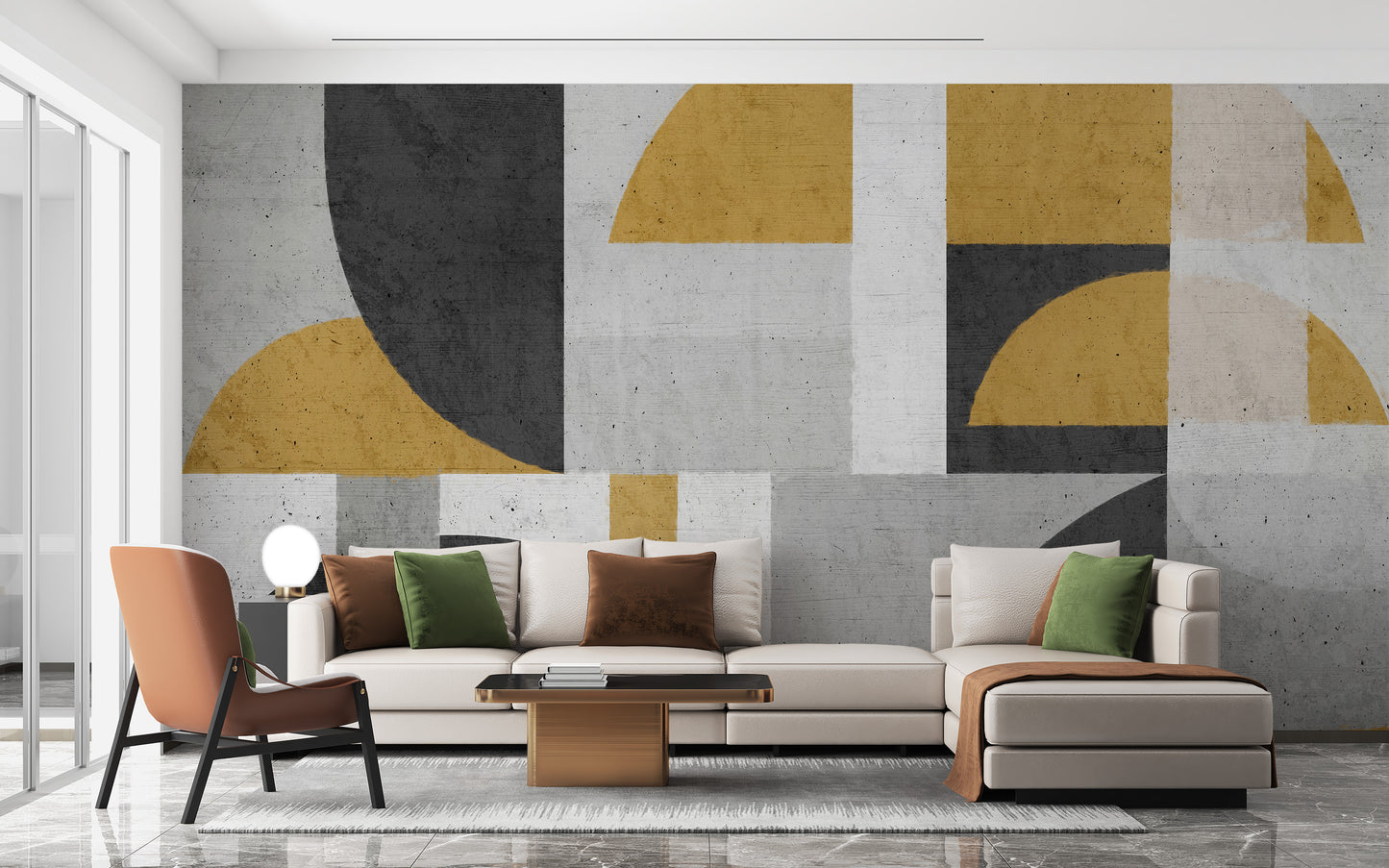 Monochrome Geometric Wall Mural