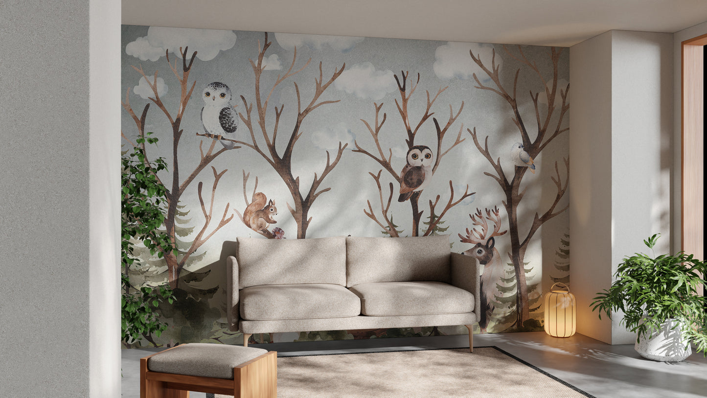 Forest Fall Kids Room Wallpaper Mural