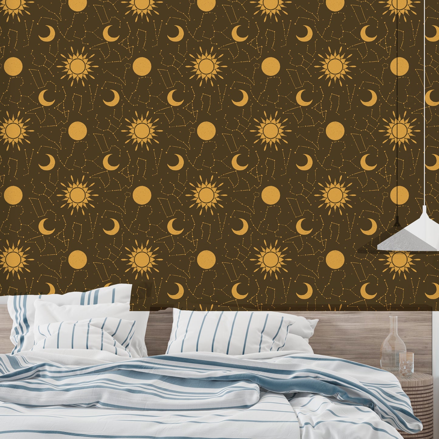 Modern astrology wallpaper featuring constellations and stars.