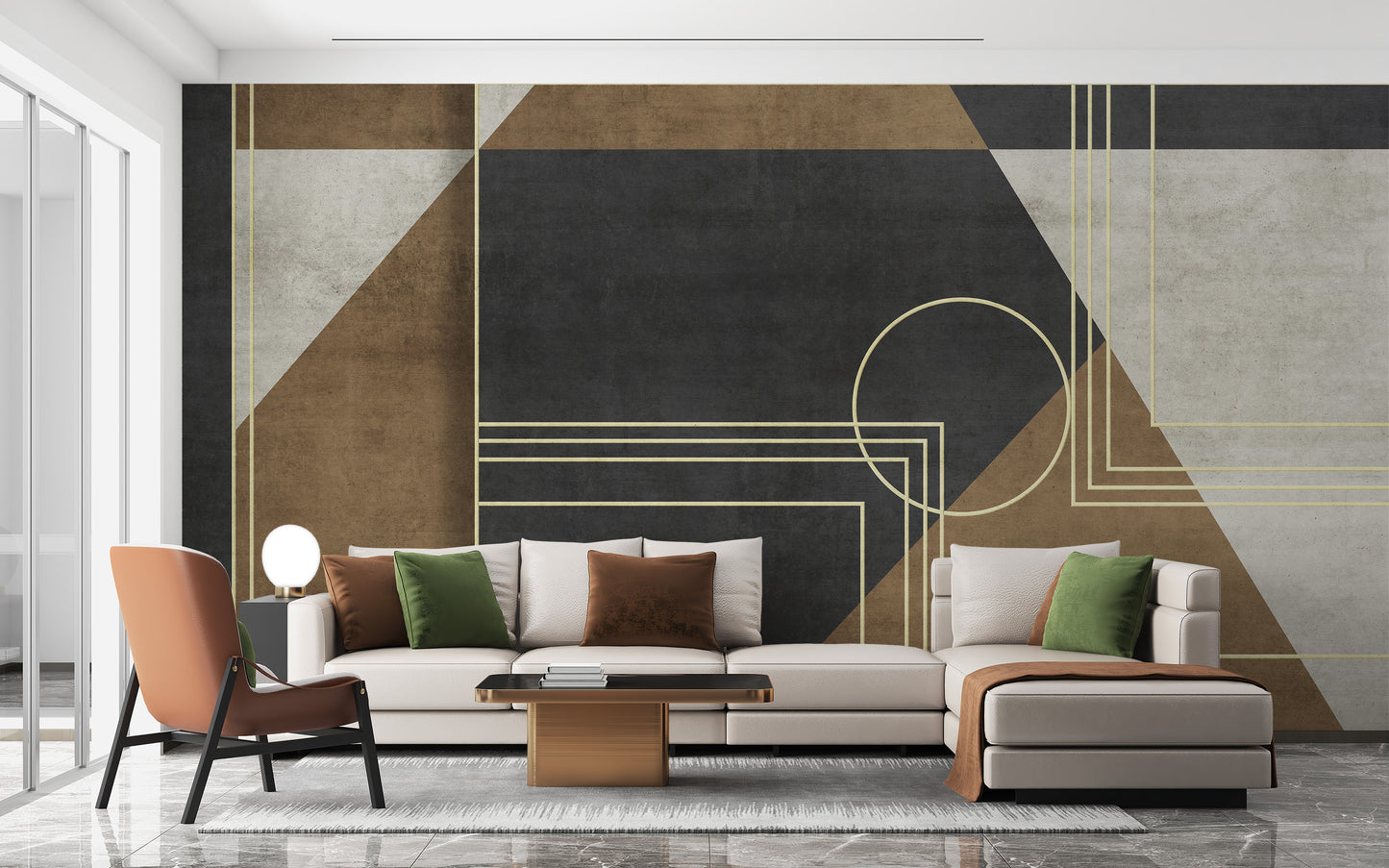 Artistic geometric wallpaper for bold decor