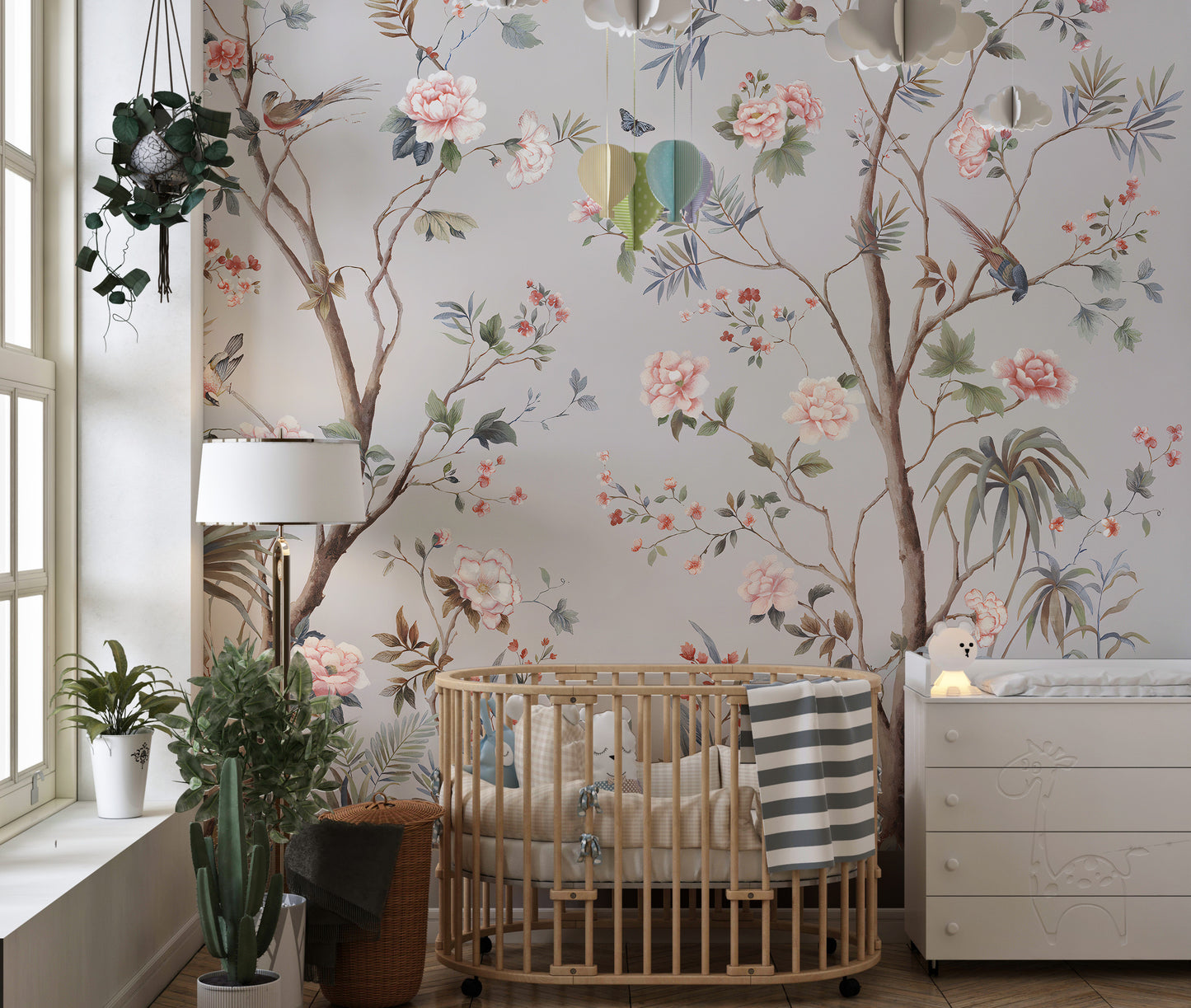 Chinoeserie Floral design Wallpaper Mural