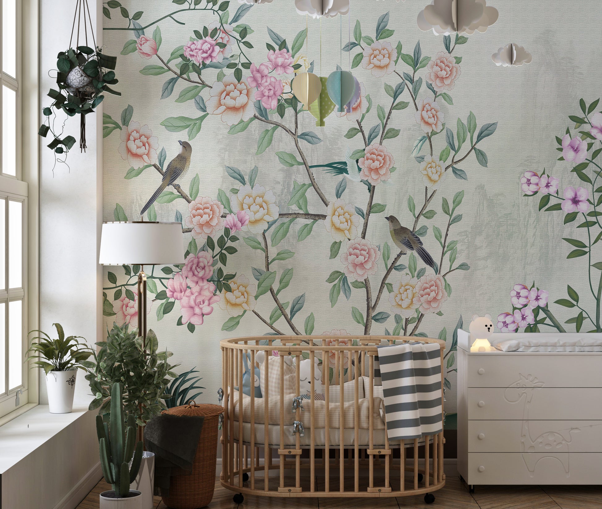 Garden Flowers Wall Mural Design
