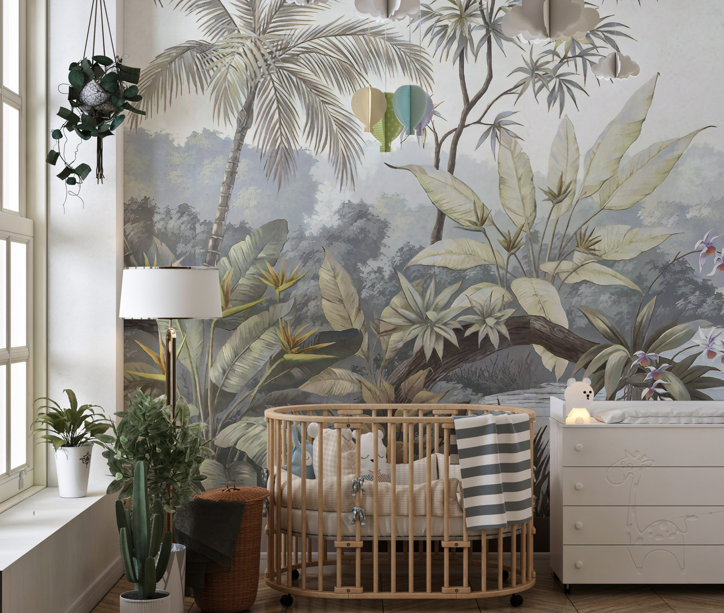 Tropical Trees Textured Wallpaper Murals