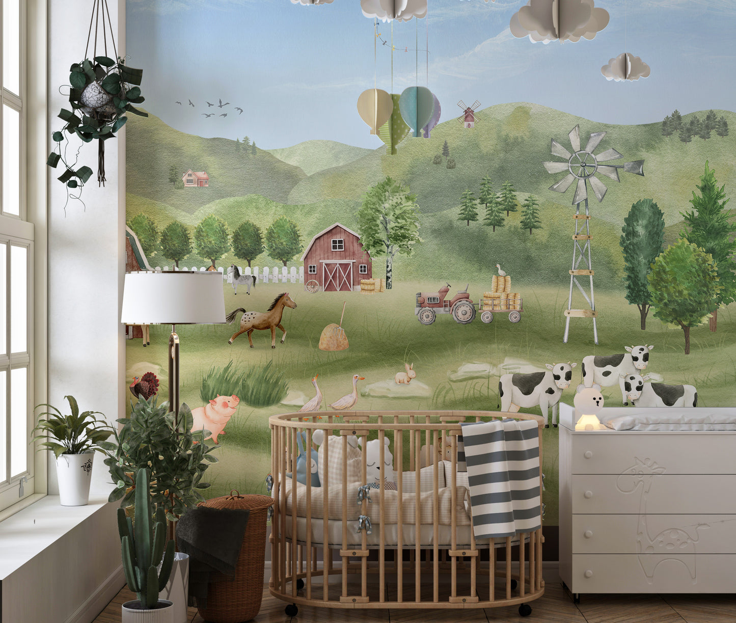 Farm Animals Wallpaper for Nursery Walls