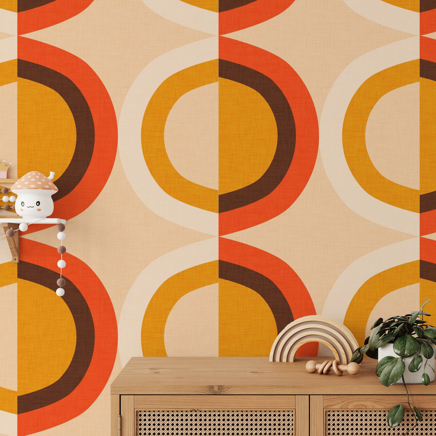 Mid century modern dots wallpaper pattern
